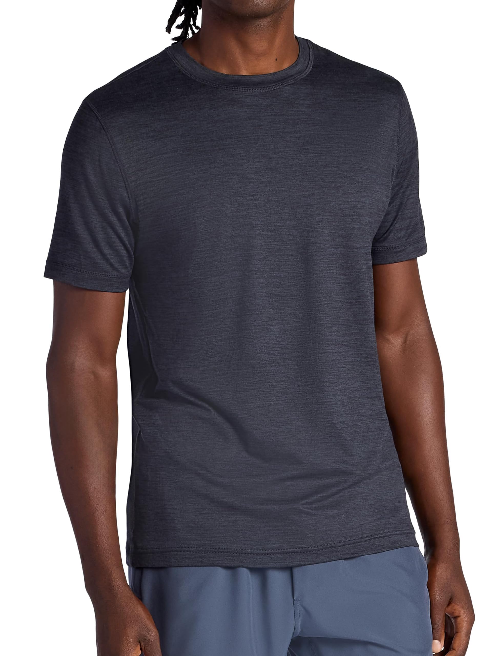 Gaiam Men's Crewneck T-Shirt — Stretch Midweight, Standard Fit Casual & Yoga Tee